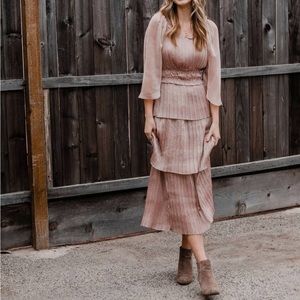 Current Air Mauve Layered Long Sleeve Dress